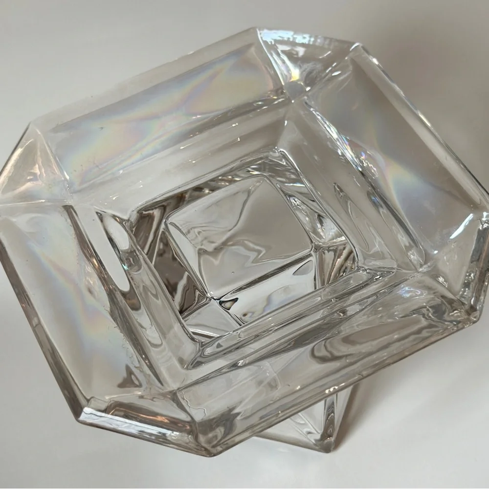 Partylite Discover Pillar Holder RETIRED Faceted Glass Beautiful P8163 - Picture 4 of 9